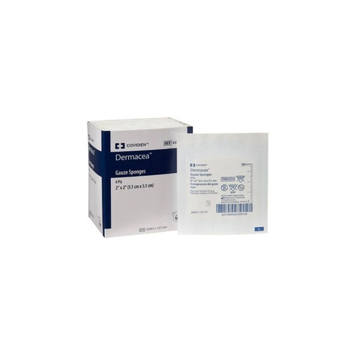 Cardinal Health - Dermacea - 441211 - Gauze Sponge 2 X Inch Per Tray Sterile 8 - Ply Square
