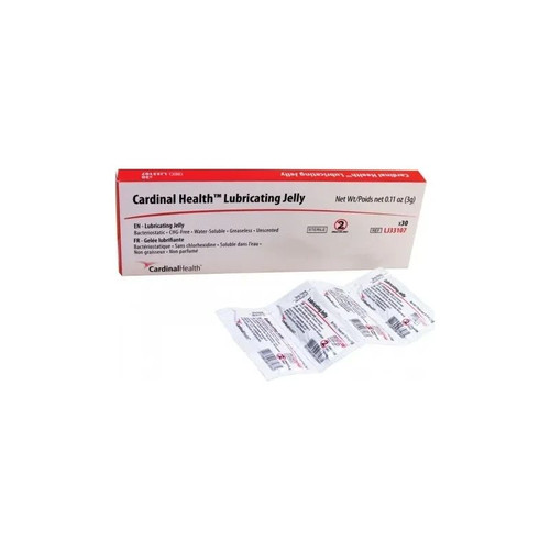Cardinal Health - Lj33107G - Med Lubricating Jelly 3G Packet Sterile, Bacteriostatic Non - Chg Formula Water Soluble.