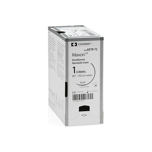 Cardinal Health - Maxon - 8886614921-2 - Absorbable Suture With Needle Polyglyconate Cv - 23 1/2 Circle Taper Point Size 5 - 0 Monofilament