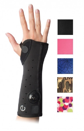 Djo Djorthopedics - Exos - 312-32-3285 - Short Arm Wrist / Forearm Brace Thermoformable Polymer Right Hand Polka Dot Print X - Small