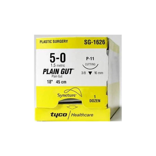 Cardinal Health - Medtronic - G-1774-K - Absorbable Suture With Needle Plain Gut He - 1 3/8 Circle Reverse Cutting Size 6 - 0