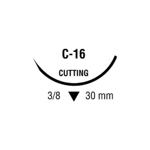 Cardinal Health - Monosof~Dermalon - Sn-671 - Nonabsorbable Suture With Needle Nylon C - 16 3/8 Circle Reverse Cutting Size 3 - 0 Monofilament
