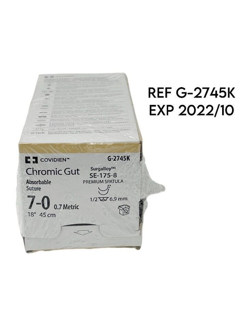 Cardinal Health - Premium - G-2745K - Absorbable Suture With Needle Chromic Gut Se - 175 - 8 1/2 Circle Spatula Size 7 - 0