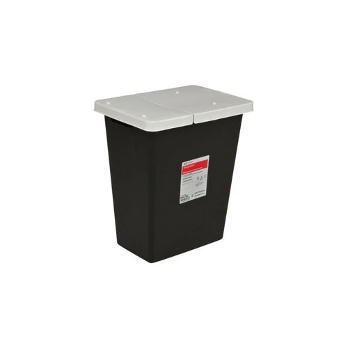 Cardinal Health - Sharpsafety - 8607Rc - Rcra Waste Container Black Base 17 - 3/4 H X 11 D 15 - 1/2 W Inch Vertical Entry 8 Gallon