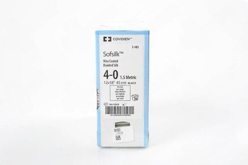 Cardinal Health - Sofsilk - S-183 - Nonabsorbable Suture Without Needle Silk Braided Size 4 - 0
