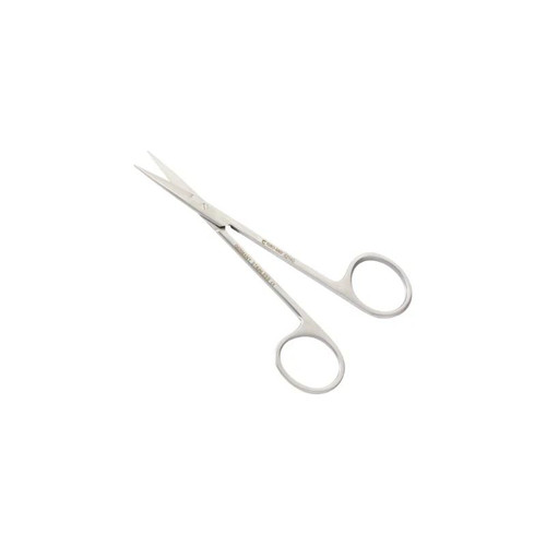Cooper Surgical - Euro-Med - 62143 - Dissecting Scissors Iris 4 - 1/2 Inch Length Stainless Steel Finger Ring Handle Curved Sharp Tip /