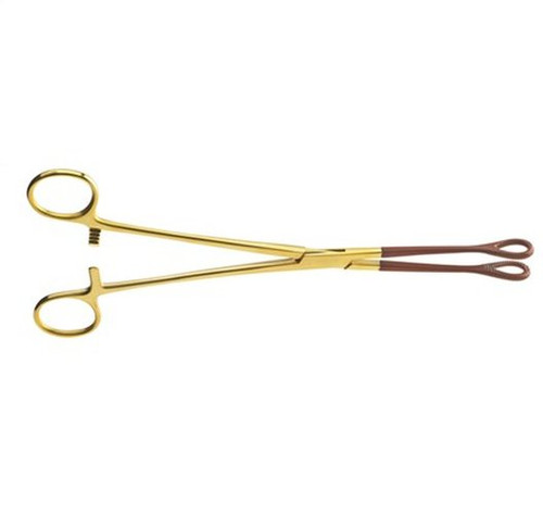 Cooper Surgical - Euro-Med - F920 - Tissue Forceps 9 Inch Length Coated Stainless Steel Nonlocking Serrated Fenestrated Oval Tips