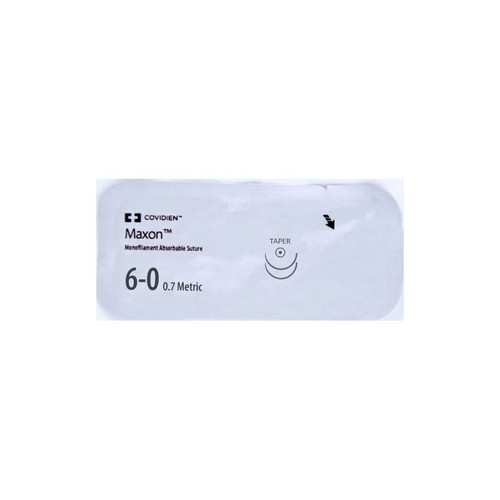 Covidien - Maxon - 8886621741-2 - Absorbable Suture With Needle Polyglyconate Cv - 24 1/2 Circle Taper Point Size 3 - 0 Monofilament