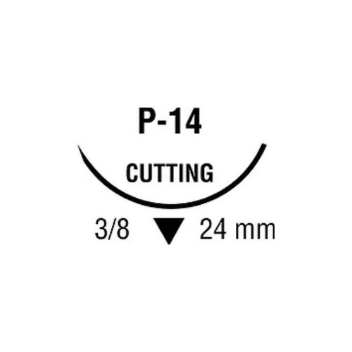 Covidien - Maxon - Smm-5241 - Absorbable Suture With Needle Polyglyconate P - 14 3/8 Circle Precision Reverse Cutting Size 3 - 0 Monofilament