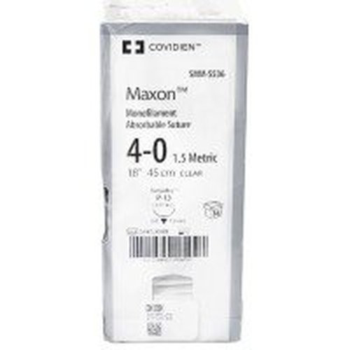 Covidien - Maxon - Smm-5516 - Absorbable Suture With Needle Polyglyconate P - 13 3/8 Circle Precision Reverse Cutting Size 6 - 0 Monofilament