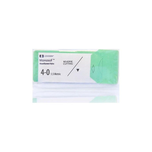 Covidien - Monosof - Sn-247 - Nonabsorbable Suture With Needle Nylon C - 23 1/2 Circle Reverse Cutting Size 3 - 0 Monofilament