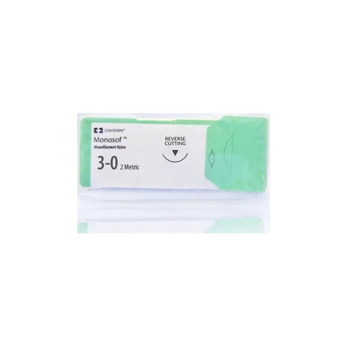 Covidien - Monosof - Sn-5662 - Nonabsorbable Suture With Needle Nylon P - 24 1/2 Circle Reverse Cutting Size 4 - 0 Monofilament