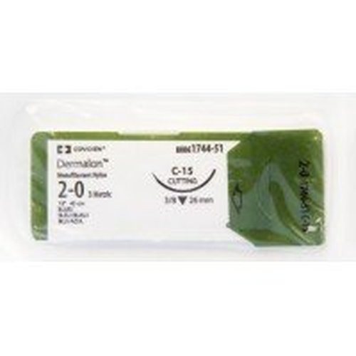 Covidien - Monosof~Dermalon - 8886174451 - Suture, Dermalon Blu 2 - 0 18" Ce6
