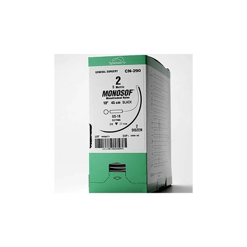 Covidien - Monosof~Dermalon - N-2714K - Nonabsorbable Suture With Needle Nylon Se - 100 - 8 1/4 Circle Spatula Size 0 Monofilament