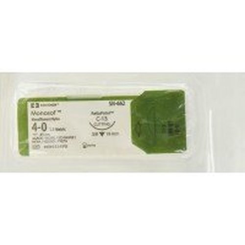 Covidien - Monosof~Dermalon - Sn-644 - Nonabsorbable Suture With Needle Nylon C - 13 3/8 Circle Reverse Cutting Size 4 - 0 Monofilament