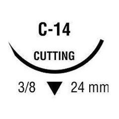 Covidien - Monosof~Dermalon - Sn-658 - Nonabsorbable Suture With Needle Nylon C - 14 3/8 Circle Reverse Cutting Size 4 - 0 Monofilament