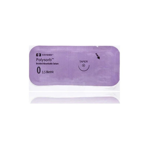 Covidien - Polysorb - Cl-517 - Absorbable Suture With Needle Polyester Kv - 34 1/2 Circle Taper Cutting Size 2 Braided