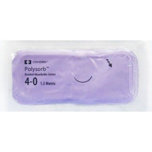 Covidien - Polysorb - Sl-5686 - Absorbable Suture With Needle Polyester P - 11 3/8 Circle Precision Reverse Cutting Size 4 - 0 Braided