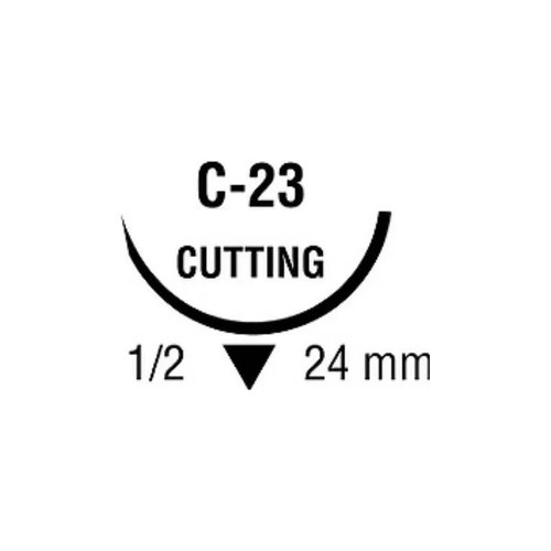 Covidien - Polysorb - Sl-613 - Absorbable Suture With Needle Polyester C - 23 1/2 Circle Reverse Cutting Size 3 - 0 Braided