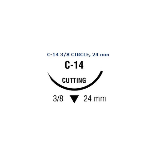 Covidien - Polysorb - Sl-823 - Absorbable Suture With Needle Polyester C - 14 3/8 Circle Reverse Cutting Size 2 - 0 Braided