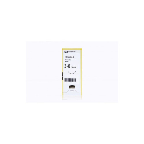 Covidien - Premium - Sg-5630 - Absorbable Suture With Needle Plain Gut P - 12 3/8 Circle Precision Reverse Cutting Size 3 - 0