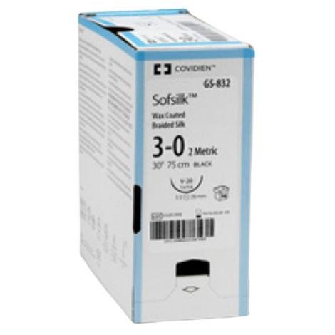 Covidien - Sofsilk - S-608 - Nonabsorbable Suture Without Needle Silk Braided Size 2