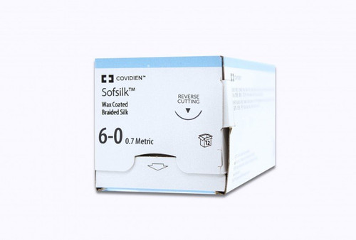 Covidien - Sofsilk - Ss-1639G - Nonabsorbable Suture With Needle Silk P - 10 3/8 Circle Precision Reverse Cutting Size 6 - 0 Braided