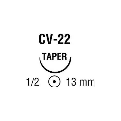Covidien - Surgipro Ii - Vp-714-X - Nonabsorbable Suture With Needle Polypropylene Cv - 22 1/2 Circle Taper Point Size 6 - 0 Monofilament