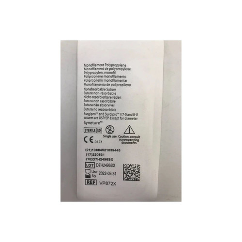 Covidien - Surgipro Ii - Vp709X-2 - Nonabsorbable Suture With Needle Polypropylene Cv - 1 3/8 Circle Taper Point Size 6 - 0 Monofilament