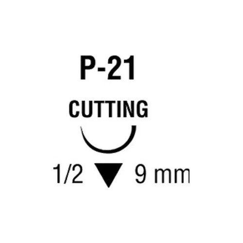Covidien - Ti-Cron - 88862854-33 - Nonabsorbable Suture With Needle Polyester P - 21 1/2 Circle Reverse Cutting Size 4 - 0 Braided