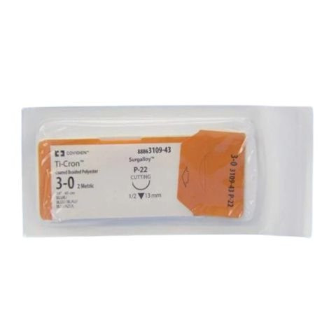 Covidien - Ti-Cron - 88863109-43 - Nonabsorbable Suture With Needle Polyester P - 22 1/2 Circle Reverse Cutting Size 3 - 0 Braided