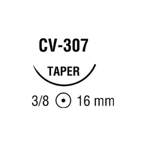 Covidien - Ti-Cron - 88863229-41 - Nonabsorbable Suture With Needle Polyester Cv - 307 3/8 Circle Taper Point Size 3 - 0 Braided