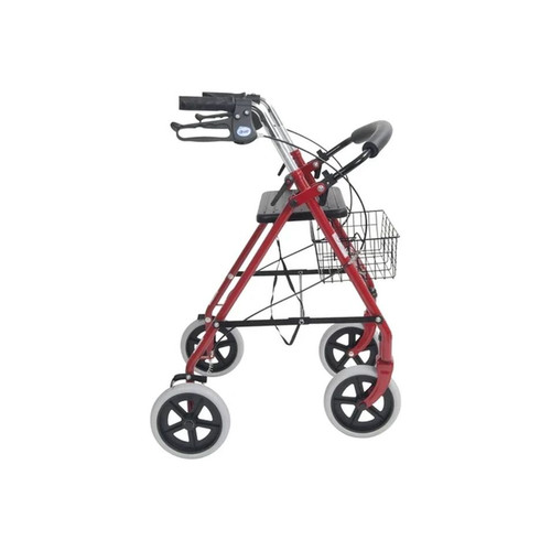 Drive Devilbiss Healthcare - 10257Rd-1 - Medical Durable 4 - Wheel Rollator With Fold Up Removable Back, Red, 25.5" L X 23.5" W 35" H