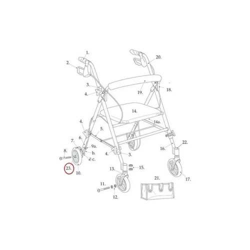 Drive Devilbiss Healthcare - 9502M773412 - Medical Front Wheel, 7734 W/ 2M Serial