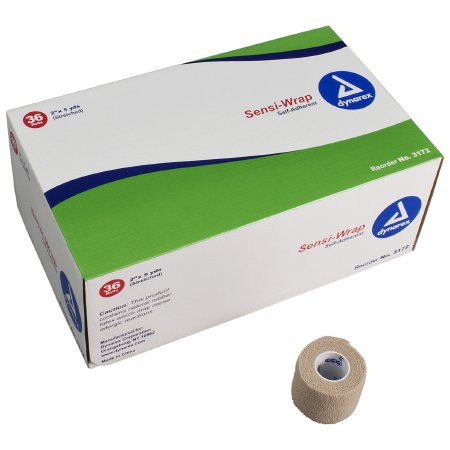 Dynarex - Sensi-Wrap - 3172 - Cohesive Bandage 2 Inch X 5 Yard Self - Adherent Closure Tan Nonsterile Standard Compression