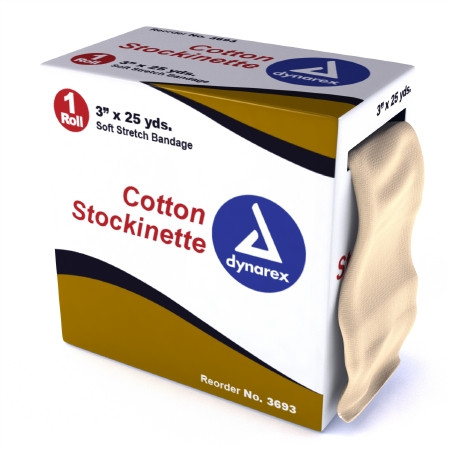Dynarex - 3693 - Stockinette Tubular 3 Inch X 25 Yard Cotton Nonsterile