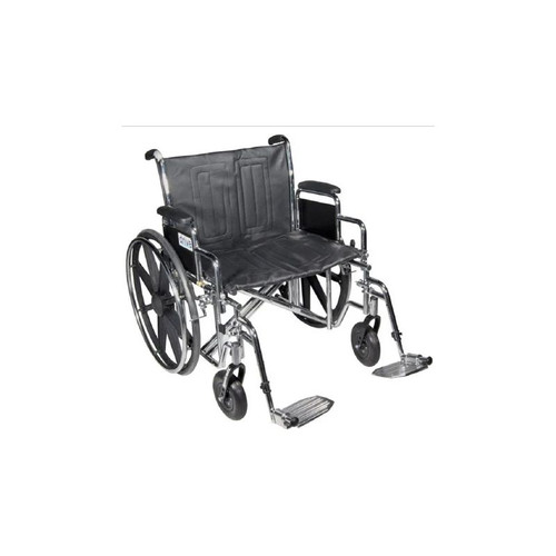 Drive Devilbiss Healthcare - Sentra Ec Heavy Duty - Std20Ecdfahd-Elr - Medical - Bariatric Wheelchair Dual Axle Full Length Arm Elevating Legrest Black Upholstery 20 Inch Seat Width Adult 450 Lbs Weight Capacity