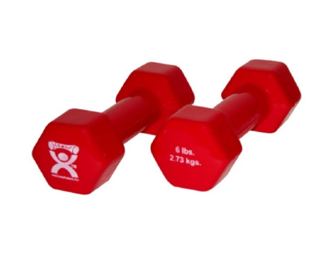 Fabrication Enterprises - Cando - 10-0555 - Vinyl Coated Dumbbell - 6 Lb - Red