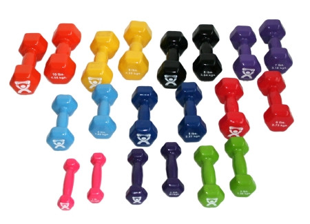 Fabrication Enterprises - Cando - 10-0565 - Vinyl Coated Dumbbell - 20 - Piece Set - 1, 2, 3, 4, 5, 6, 7, 8, 9