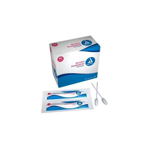 Dynarex - 1203 - Impregnated Swabstick 70% Strength Isopropyl Alcohol Individual Packet Nonsterile