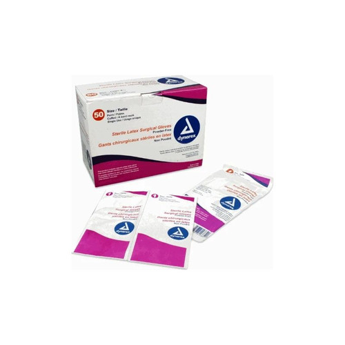 Dynarex - 2370 - Surgical Glove Size 7 Sterile Latex Extended Cuff Length Textured Fingertips White Not Chemo Approved