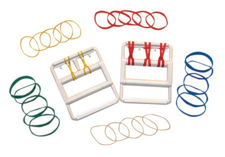 Fabrication Enterprises - Cando - 10-1800 - Rubber Band Hand Exerciser Tan / Yellow Red Green Blue 2X - Light To Heavy Resistance