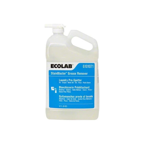 Ecolab - Stainblaster Grease Remover - 6101071 - Laundry Stain 5 Quart Pump Bottle Liquid Citrus Scent