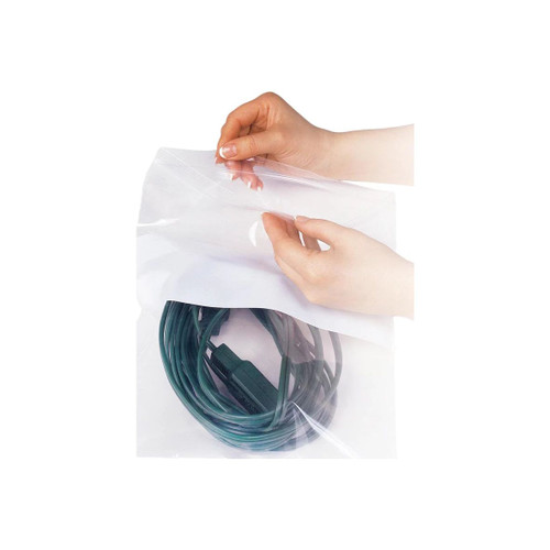 Elkay Plastics - F20406W - Clear Line Single Track Seal Top Bag With Write - On Block