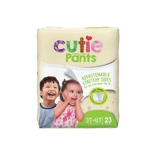 First Quality - Prevail - WP80011 - Incont Cutie Pants Youth Training Pant For Boys And Girls Large 3T-4T New Soft Stretchy Sides That Move With The Child Dual Leg Cuffs Leakage Protection Cottony Materials Gentle Hypoallergenic Liner Aloe Vita 
