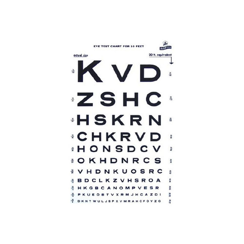 Graham Field - 1264 - Eye Test Chart Snellen 10 Grafco Medical/Surgical