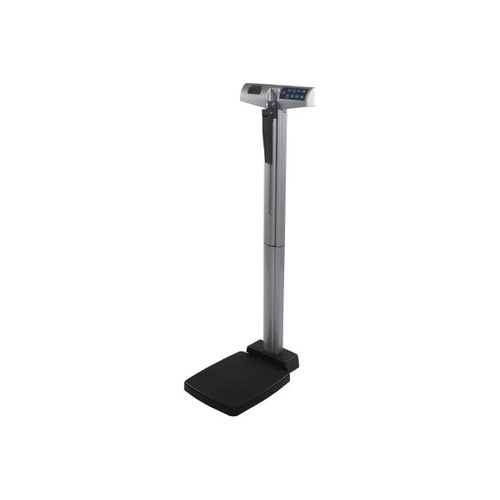 Health O Meter - 500Kl - Column Scale With Height Rod Digital Display 660 Lbs/ 300 Kg Black / Gray Ac Adapter Battery Operated