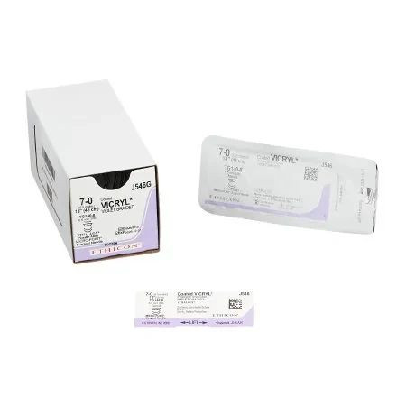 Johnson & - Coated Vicryl - J546G - Suture, Vio Br Ct 7 - 0 18" Tg1408
