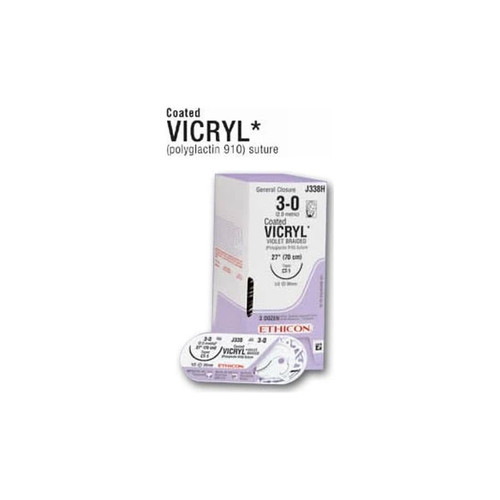 Johnson & - Coated Vicryl - J645H - Systems - Absorbable Suture Without Needle Polyglactin 910 Braided Size 2 - 0