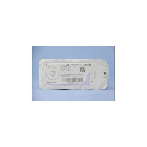 Johnson & - Coated Vicryl - Vcp341H - Systems - Plus Absorbable Antibacterial Suture With Needle Polyglactin 910 Ct - 1 1/2 Circle Taper Point Size Braided